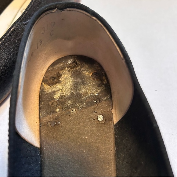 Vintage Buskens Black Leather Studded Geometric Shoes Pointed Toe Small - Picture 14 of 14